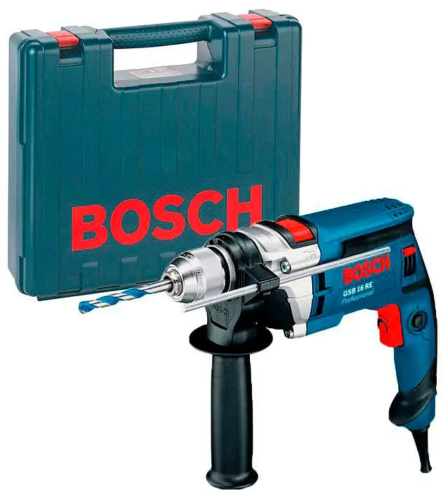 Дриль ударний Bosch GSB 16 RE Professional в чемодані з ШЗП