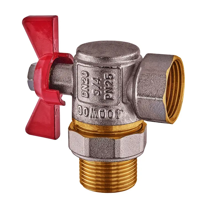 Кран з американкою кутовий, Waterpro WP400-20FMW-L - 3/4" ручка "метелик" червона WP2896 - фото 2