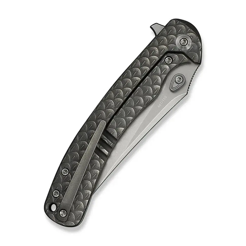 Ніж складаний туристичний Weknife Dracarys, (9.1 см) Böhler M390 / титан 6AL4V сірий - фото 5