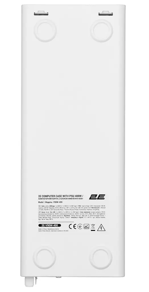 Корпус 2E Credo Slim V90W-400 с БП ATX400 White (2E-V90W-400) - фото 6