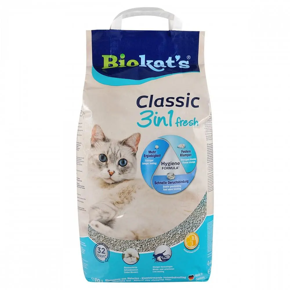 Наполнитель туалета для кошек Biokat's Classic Fresh 3in1 Cotton Blossom 10 кг бентонитовый - фото 5