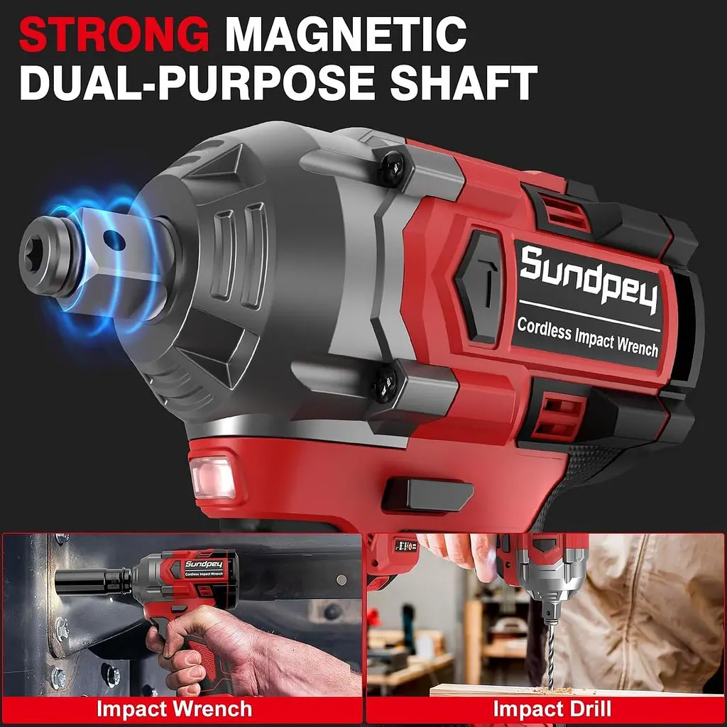 Акумуляторний ударний гайковер Sundpey 650N·m - 21V 1/2-дюймовий безщітковий електричний ударний пістолет з акумуляторною батареєю - фото 4