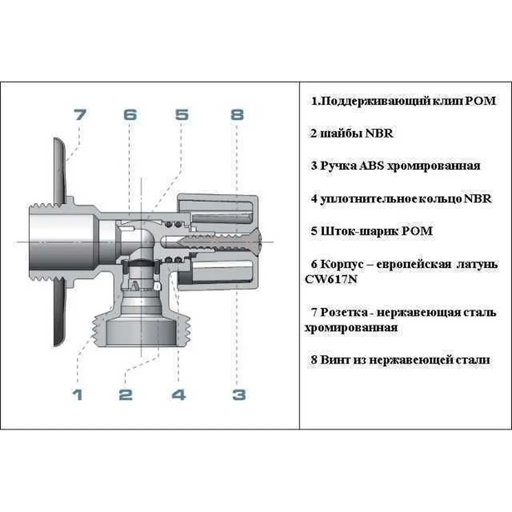 Кран кульовий кутовий Arco 1/2″х 3/4″ DEF728P AntiLime 000004514 - фото 4
