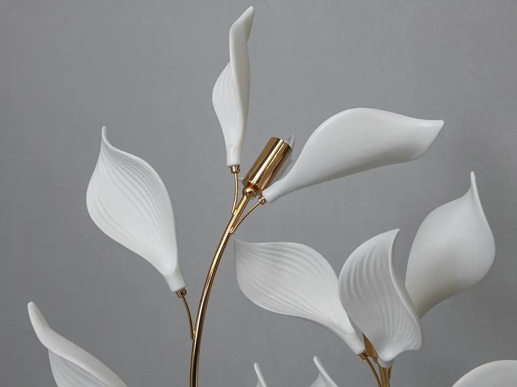 Вишукана настільна лампа з керамічними елементами, 2 лампи, золото - фото 3