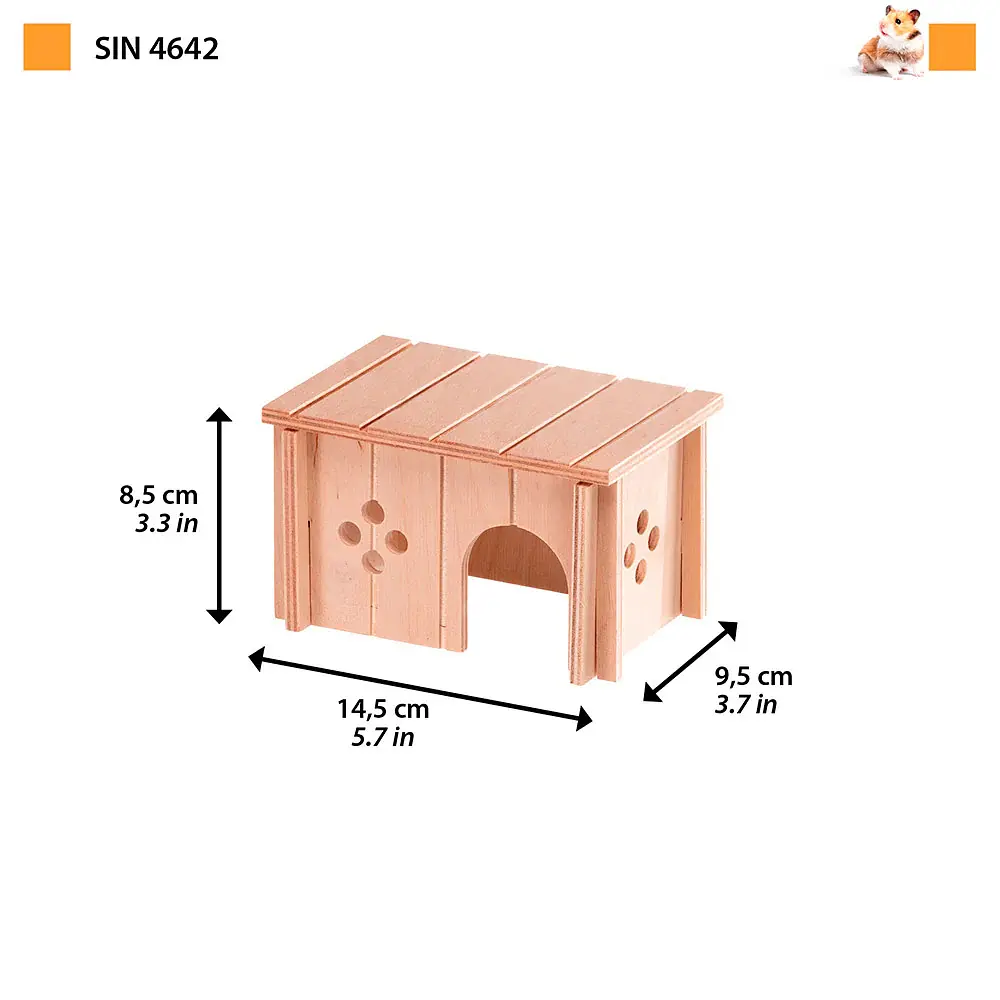 Будиночок для гризунів Ferplast SIN 4641 дерев'яний 14,5x9,5x8,5 см 84642099 - фото 2