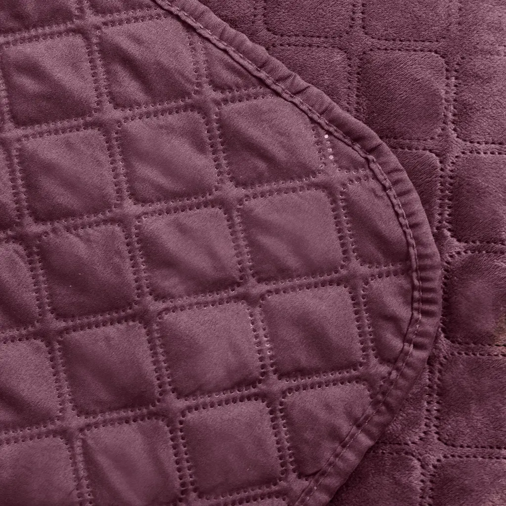 Покривало ТЕП Velour ромб круглий 210х150 см бордове (4-00515_22868) - фото 4