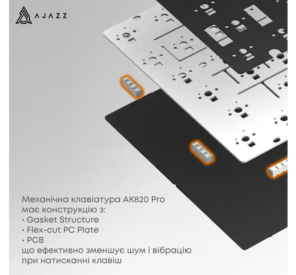 Клавиатура игровая механическая беспроводная Ajazz AK-820B PRO Black RGB Gift Switch Hot-Swap - фото 14