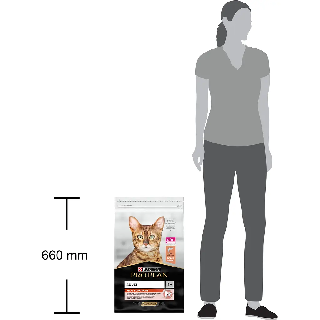 Сухий корм для дорослих котів Purina Pro Plan Adult 1+ Vital Functions, з лососем, 10 кг (12434269) - фото 4