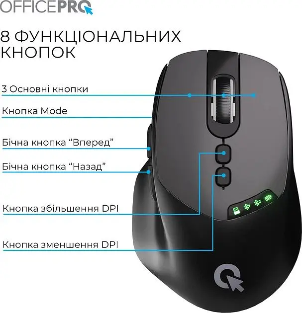 Миша OfficePro Silent Click Wireless Black (M520B) - фото 4