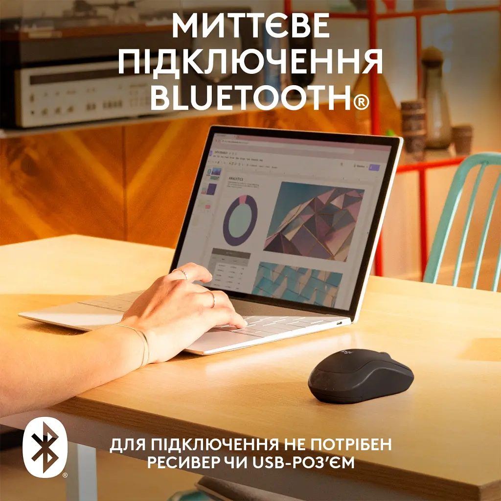 Миша Logitech M240 Silent Bluetooth Graphite - фото 5