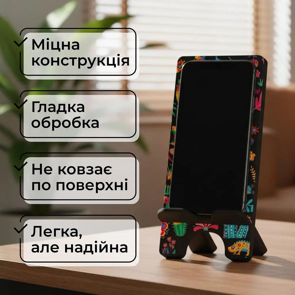 Підставка для телефону дерев’яна настільна Vladi Group «Тропічні хамелеони» (VG3001-19) - фото 5