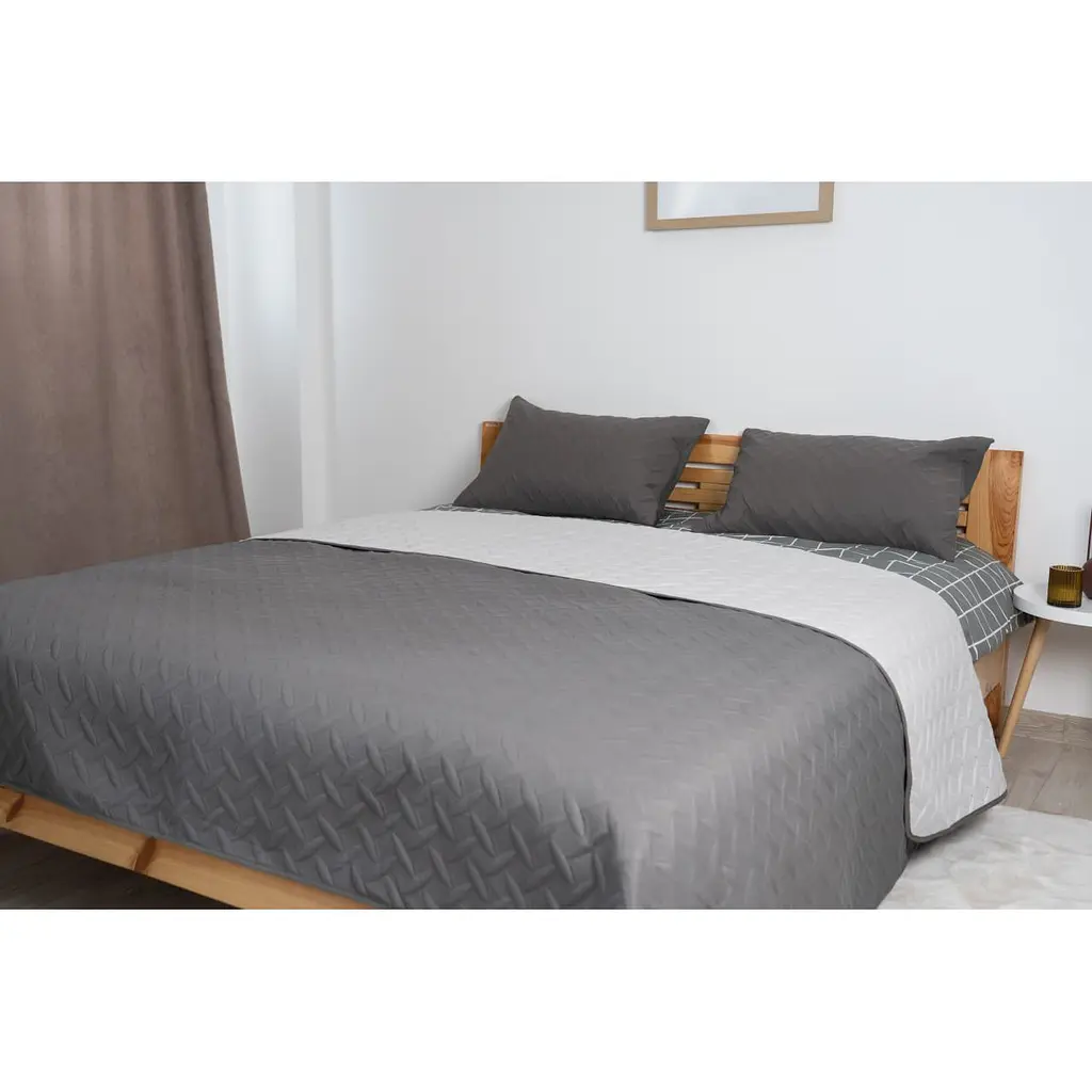 Покривало з наволочкою ТЕП Vintage 210х150 см сіре (4-00507_18080) - фото 3