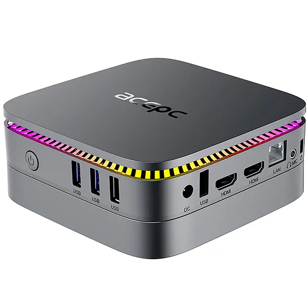 Міні-ПК Acepc PicoBox AK1 Plus / Intel Processor N150 / RAM 8GB / SSD 256GB / LAN / Wi-Fi / Bluetooth / Windows 11 Pro (Без ключа) / Сірий - фото 3