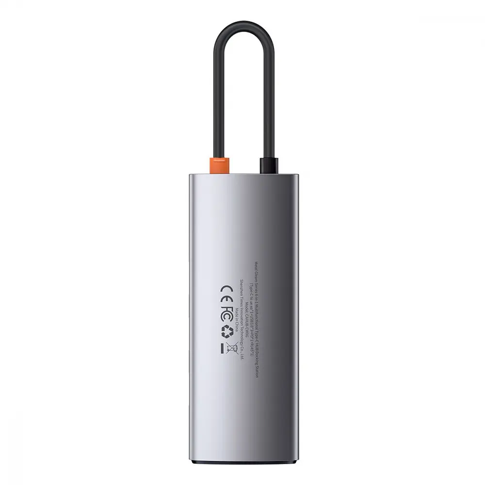 USB-Хаб Baseus Metal Gleam Series 6-in-1 Type-C gray - фото 7