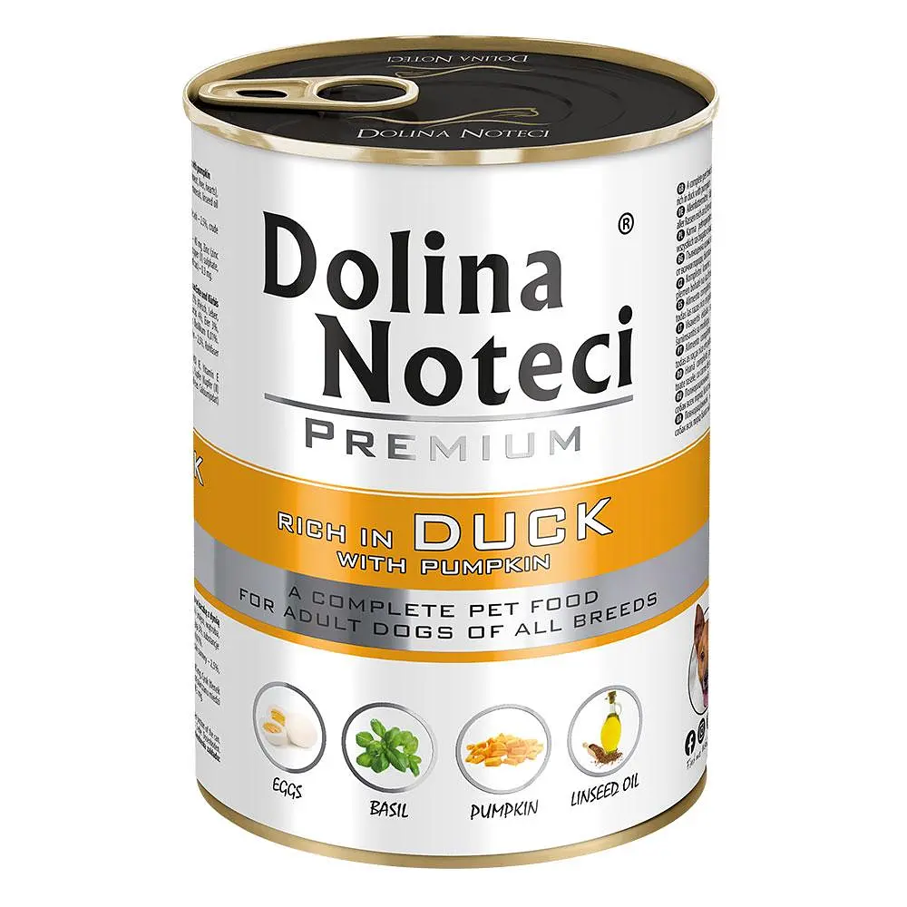 Вологий корм для собак Dolina Noteci Premium з качкою та гарбузом банка 400 г