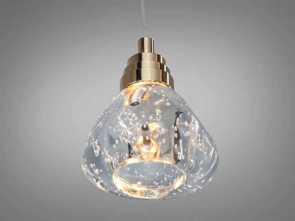 LED підвіс Diasha J2580-1S G золото скло з бульбашками 4 Вт - фото 4