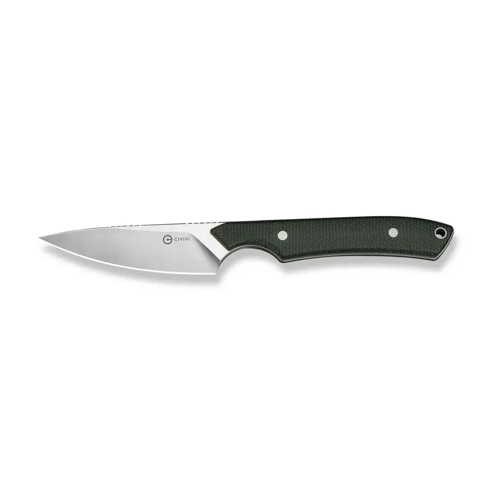 Ніж фіксований кишеньковий Civivi High Grass Field Knife (7,4 см) 14C28N / Micarta зелений з чохлом - фото 2