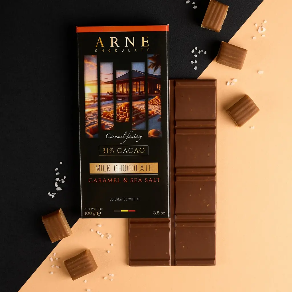 Шоколад молочный Arne 31% с карамелью и морской солью 100 г - фото 5