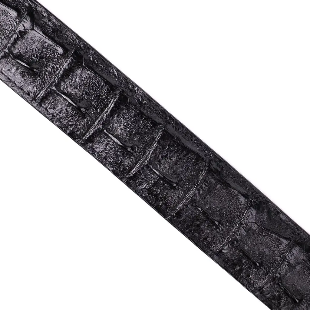 Ремінь класика з натуральної шкіри крокодила чорний CROCODILE LEATHER 18018 117 см - фото 10