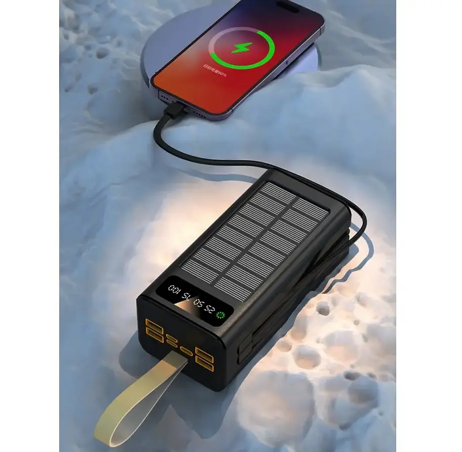 Повербанк Powerbank ACL PW90 30000mAh, SOLAR, TypeC + Lighting, Black - фото 7
