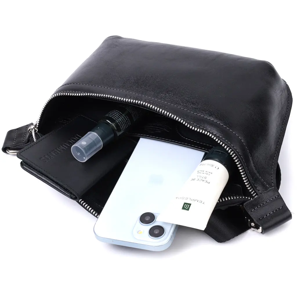 Шкіряна бананка Grande Pelle унісекс 25х15х4.5 см sum0026992 - фото 8