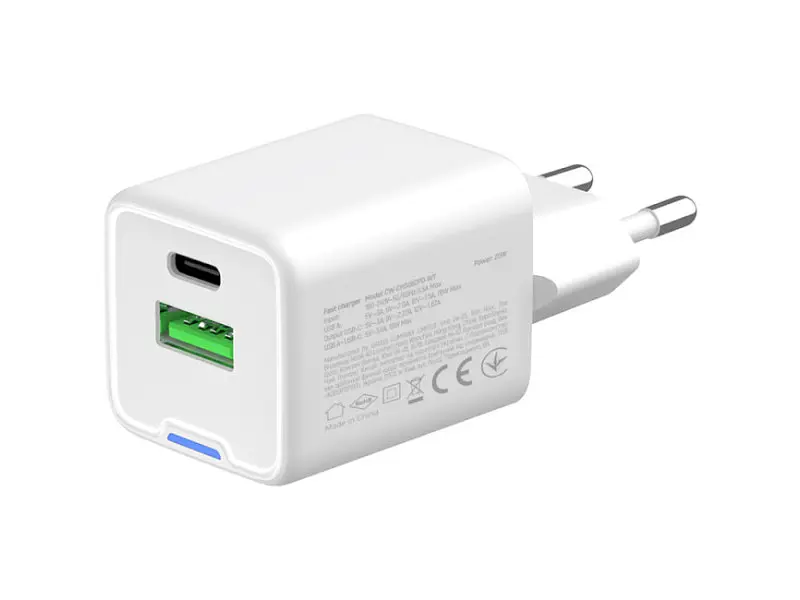 Мережевий зарядний пристрій ColorWay GaN Mini 20 W White (CW-CHS062PD-WT) - фото 2