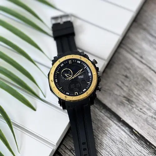 Чоловічий наручний годинник 6012 Black-Gold Sanda acs0030972 - фото 3