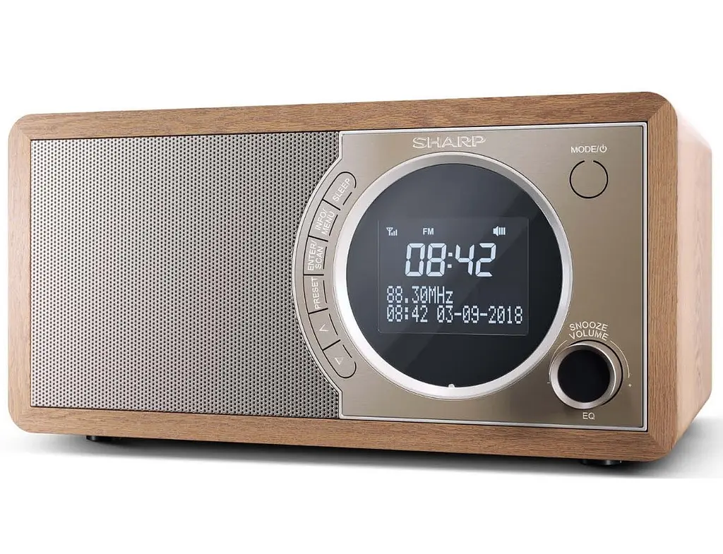 Радіоприймач колонка Sharp DR450BR Brown DAB+, FM RDS, Bluetooth, мережа - фото 3