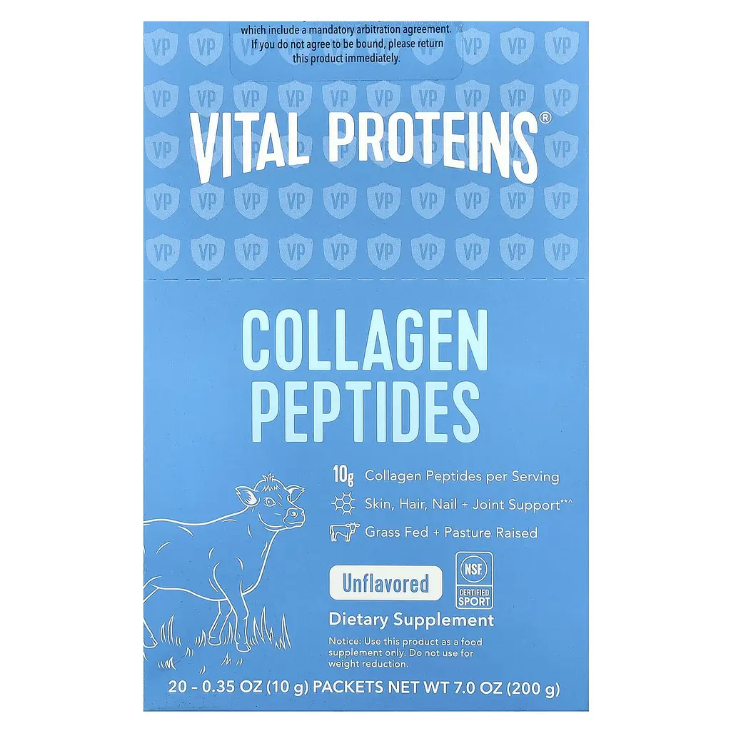 Пептиди колагену Vital Proteins Collagen Peptides без ароматизаторів 200 г (20 пакетиків x 10 г) - фото 2