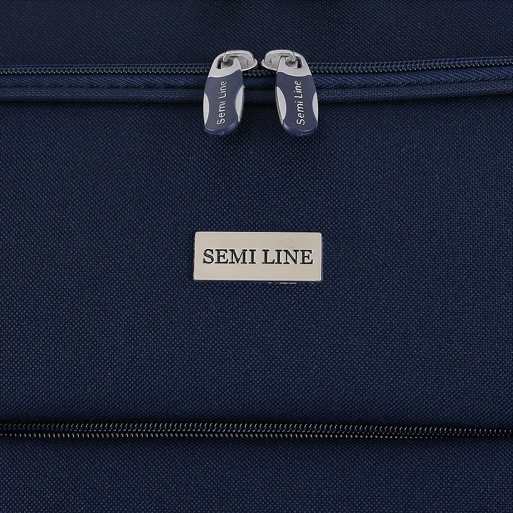 Валіза Semi Line 28 дюймів на 2 колесах поліестер 600D захищені колеса +3 кишені об'єм 75 л синій - фото 7