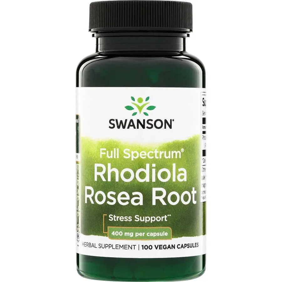 Корінь родіоли рожевої Swanson Rhodiola Rosea Root 400 mg Full Spectrum 100 капсул
