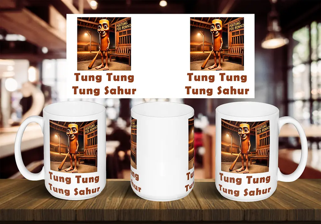 Чашка "Tung Tung Tung Sahur" 425 мл Блакитна