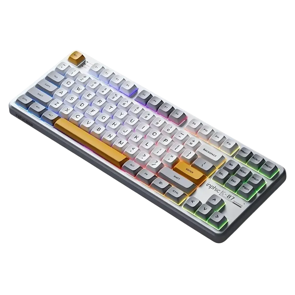 Клавіатура INPHIC K87 Black-Gold Switch White - фото 3