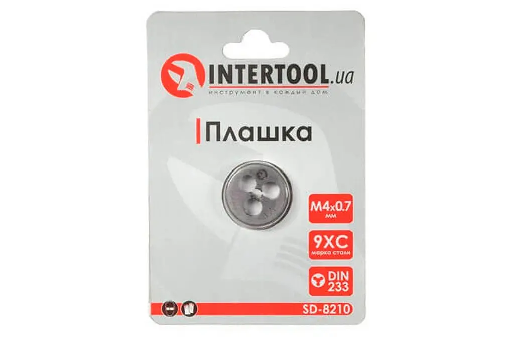Плашка ручная круглая метрическая Intertool M4 х 0.7 - фото 3
