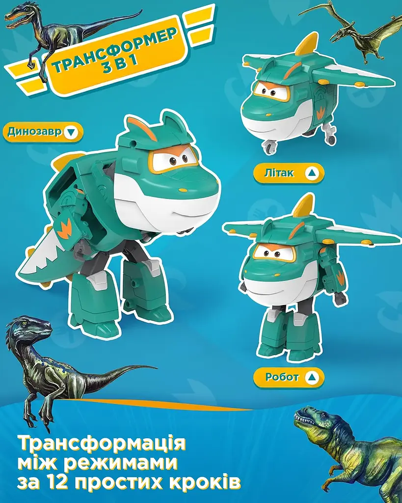 Игровая фигурка-трансформер Transforming Тино Tino Super Wings det0018379 - фото 5