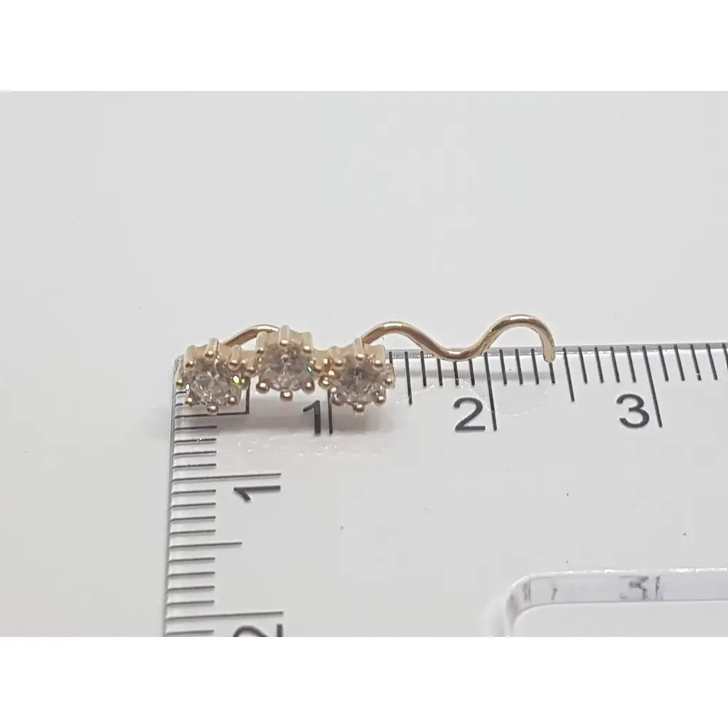 Золотые серьги-каффы Столичная Ювелирная Фабрика с фианитами. 110198 - фото 3