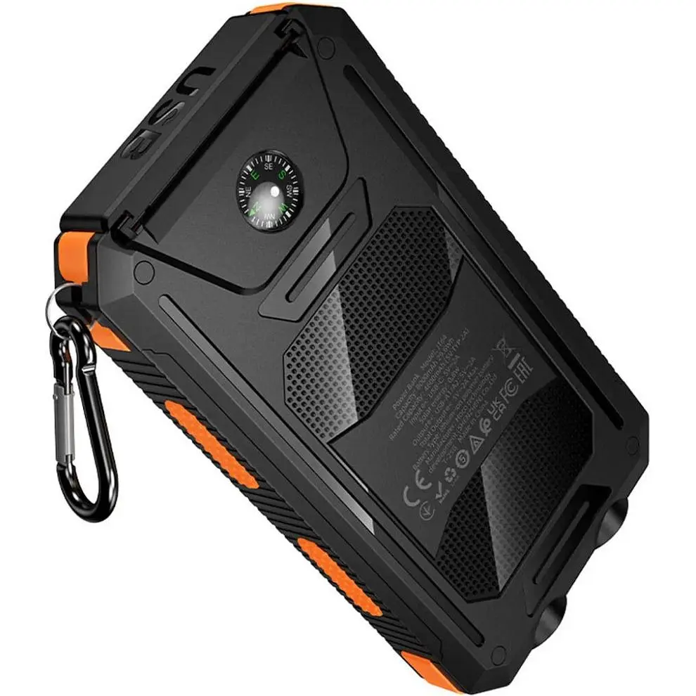 Зовнішній акумулятор Hoco J164 Platinum Solar 8000mAh 10W Black [157758] - фото 6