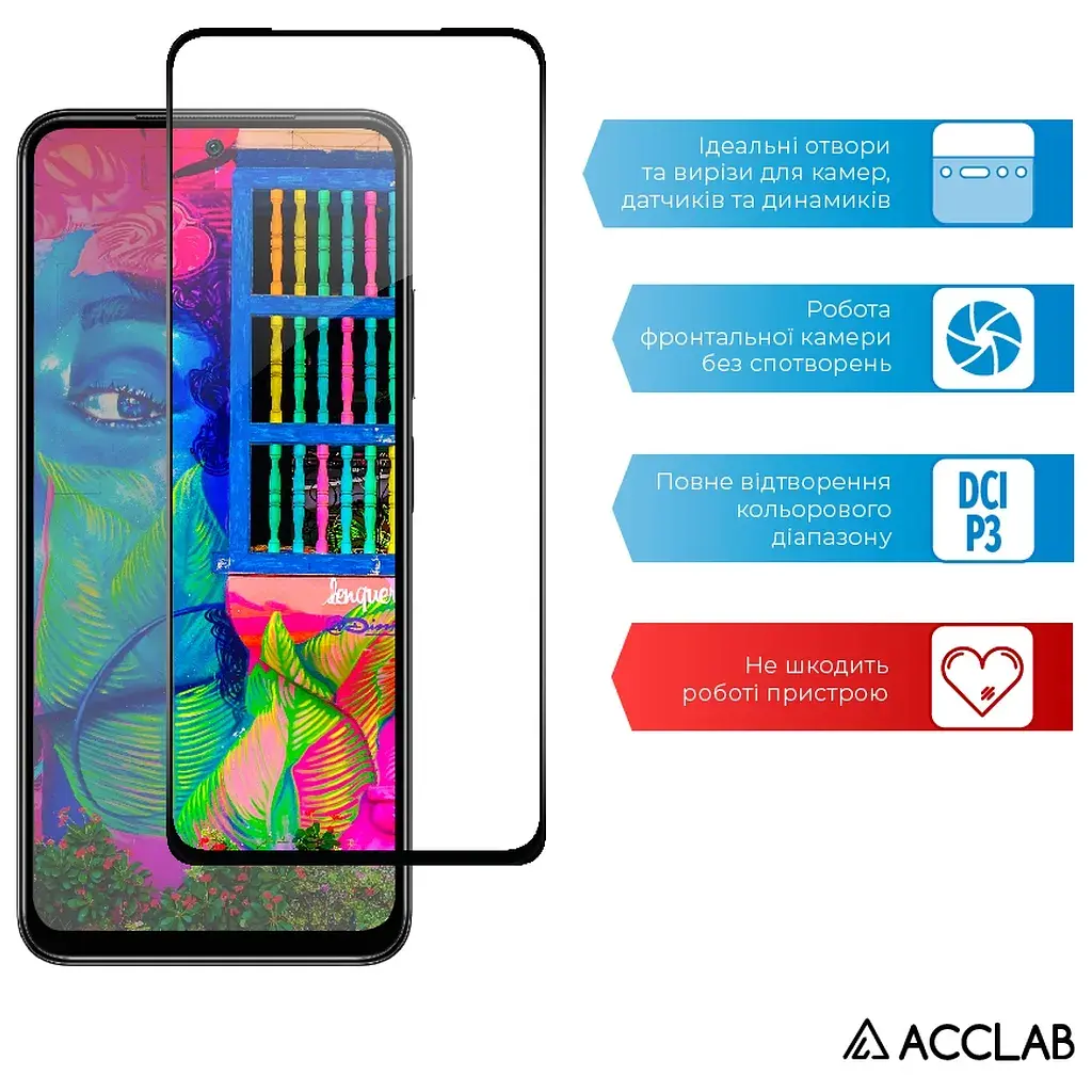 Скло захисне ACCLAB Full Glue Xiaomi Redmi Note 11 Pro Black (1283126522659) - фото 5