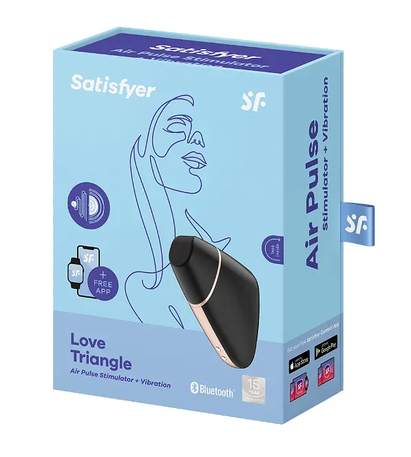Вакуумний кліторальний вібратор Satisfyer Love Triangle Black (App) - фото 5
