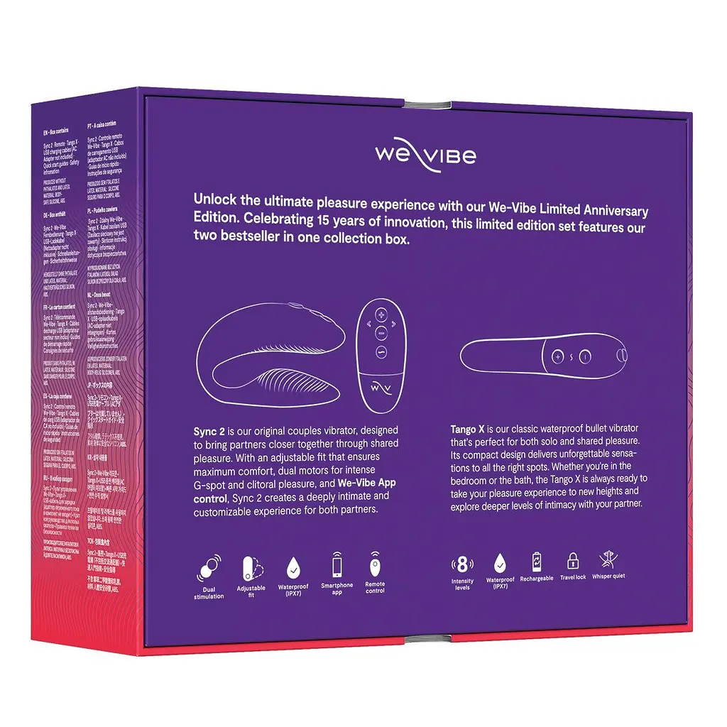 Подарунковий набір We-Vibe 15 Year Anniversary Collection, смарт-вібратор для пар + віброкуля - фото 8