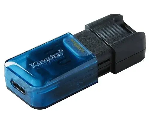 Флеш накопичувач USB 128Gb DataTraveler 80 M, Black/Blue Kingston teh0024634 - фото 2