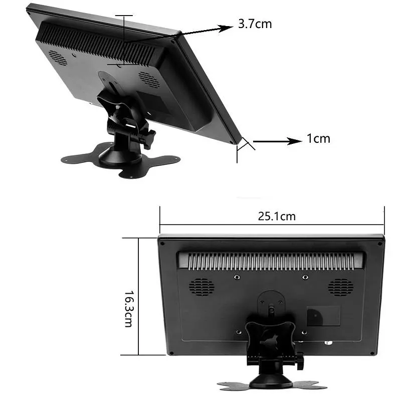 Автомобільний монітор в машину 10 дюймів Podofo K101, 1024х600, AV, HDMI, VGA (100300) - фото 5