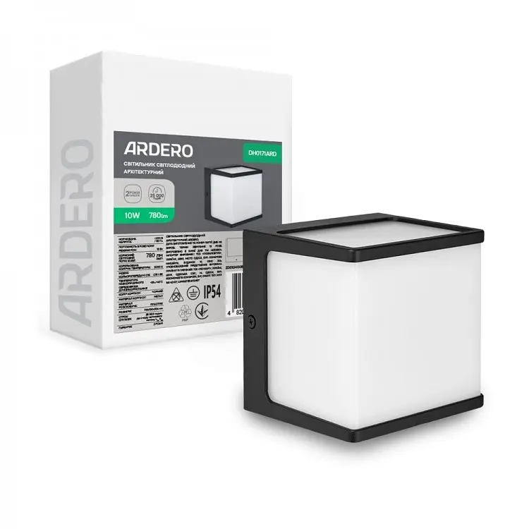Архітектурний світлодіодний накладний світильник Ardero DH0171ARD Cube 3000K чорний 10 Вт (80682) - фото 2