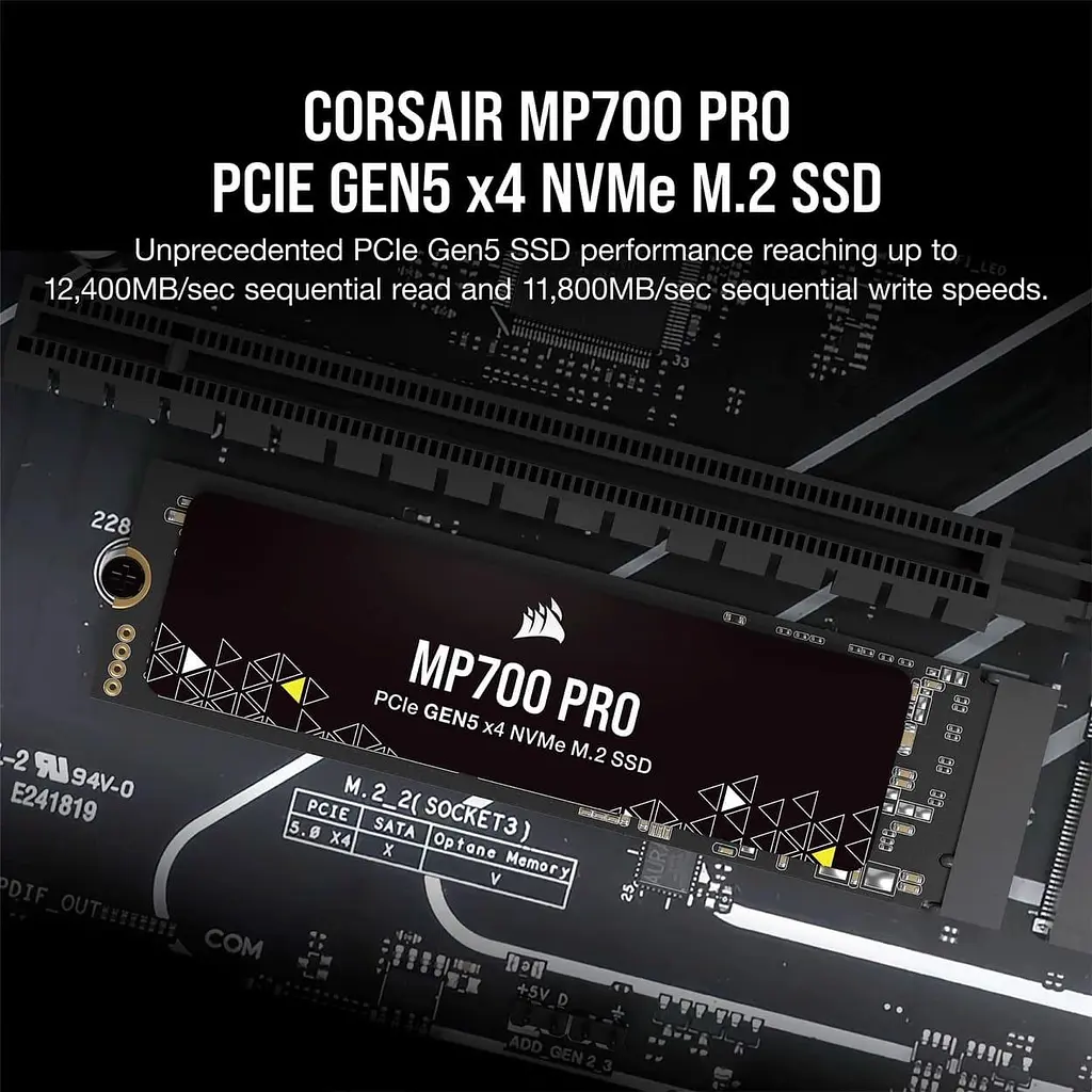 Накопитель SSD Corsair m.2 NVMe 4TB MP700 PRO PCIe Gen.5 x4 (CSSD-F4000GBMP700PNH) - фото 5