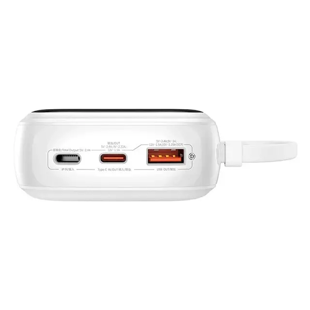 Внешний аккумулятор Baseus Qpow Pro+ 20000mAh 22.5W со встроенным кабелем USB-C белый - фото 8
