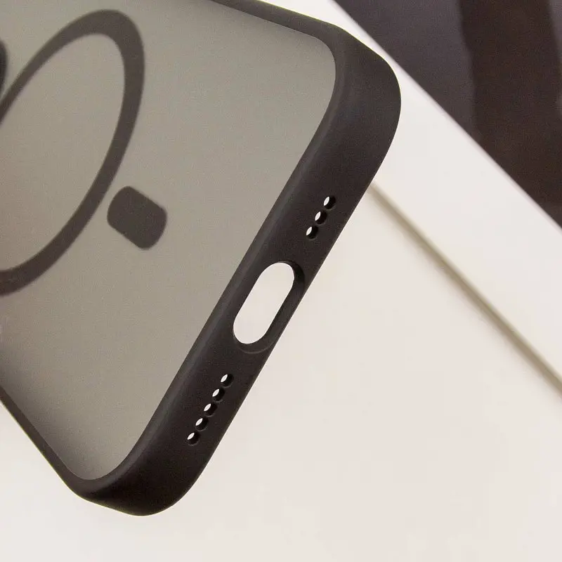 TPU+PC чохол Blueo Skin Friendly Frosted with MagSafe для Apple iPhone 15 (6.1) Чорний / Black - фото 8