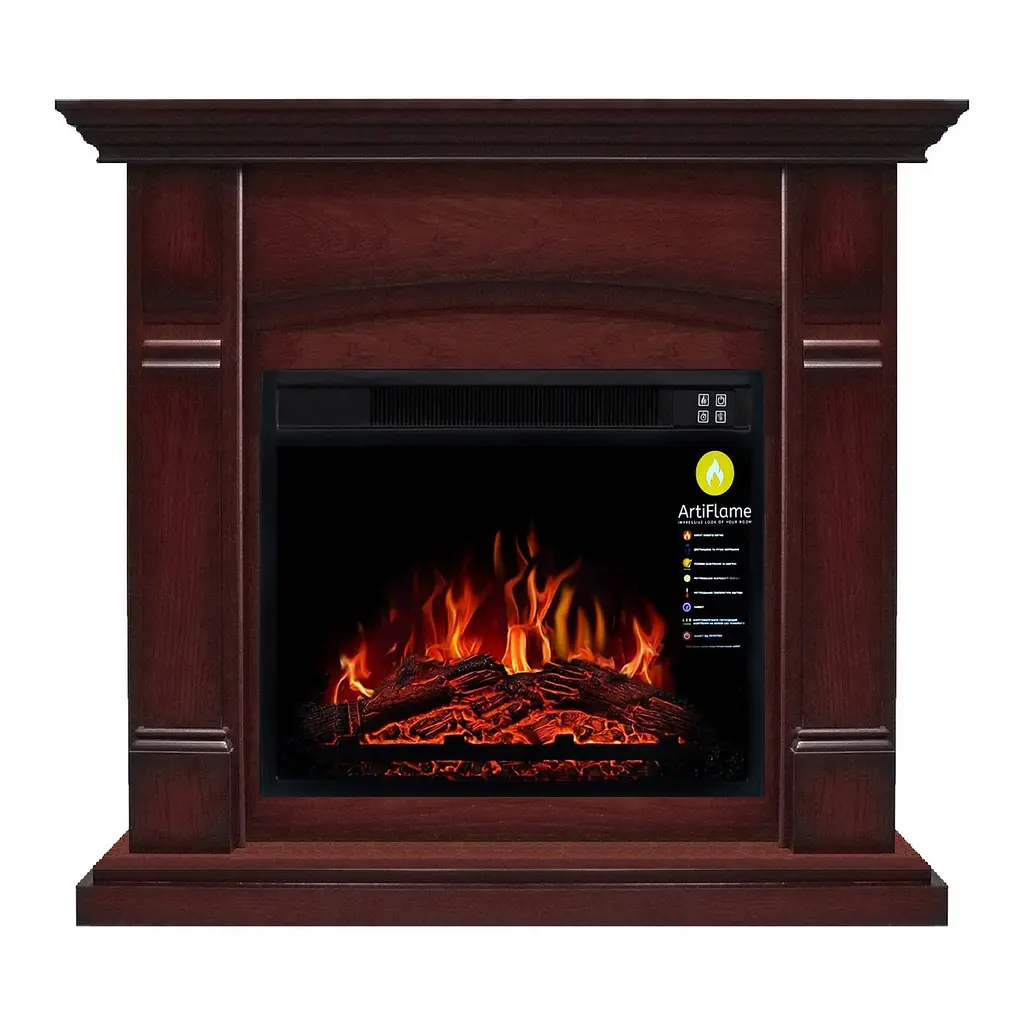 Камінокомплект ArtiFlame Manchecter AF23S махагон коричневий антік (зі звуком)