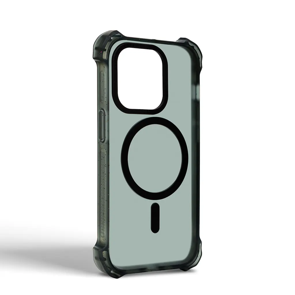 Чехол-накладка для Apple iPhone 14 Pro, Bounce, черный, матовый, противоударный защитный чехол из TPU с магнитом для беспроводной зарядки, защита всего корпуса, бортик вокруг дисплея, амортизирующие вставки, ArmorStandart (ARM75243) - фото 2
