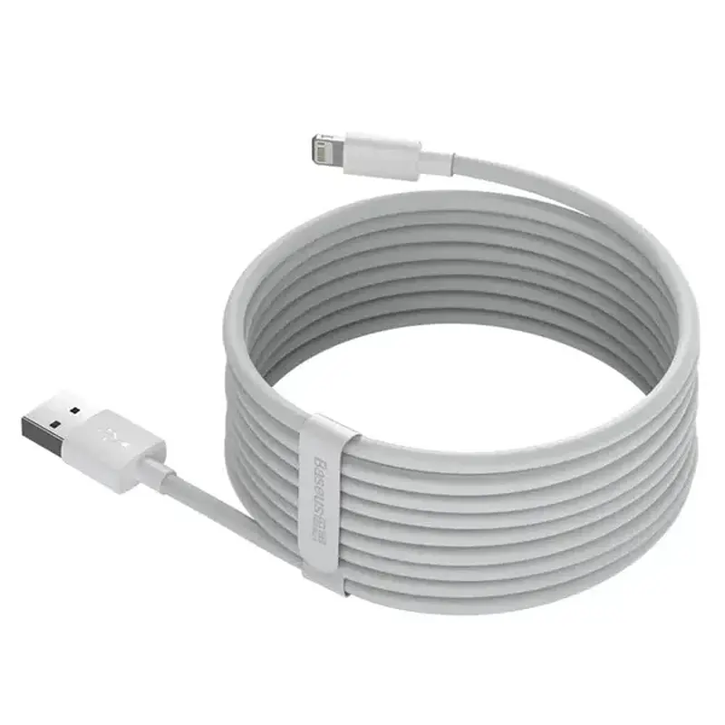 USB кабель Baseus Simple Wisdom iP 2.4A 1.5m TZCATLZJ-02 - фото 2
