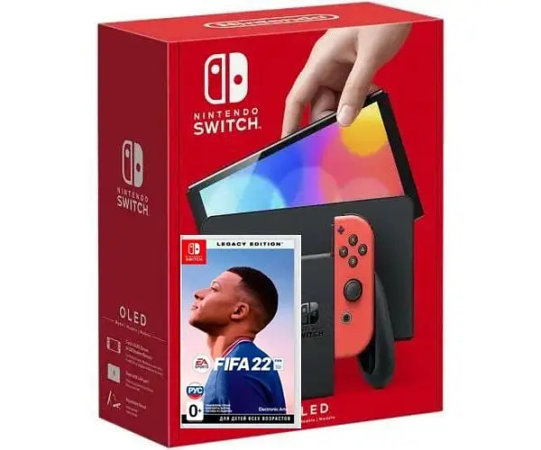 Ігрова консоль Nintendo Switch OLED model Neon Blue-Red + Гра FIFA 22 Legacy Edition російська версія - фото 2